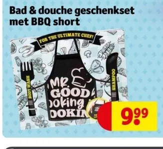 Kruidvat Bad & douche geschenkset met bbq short aanbieding