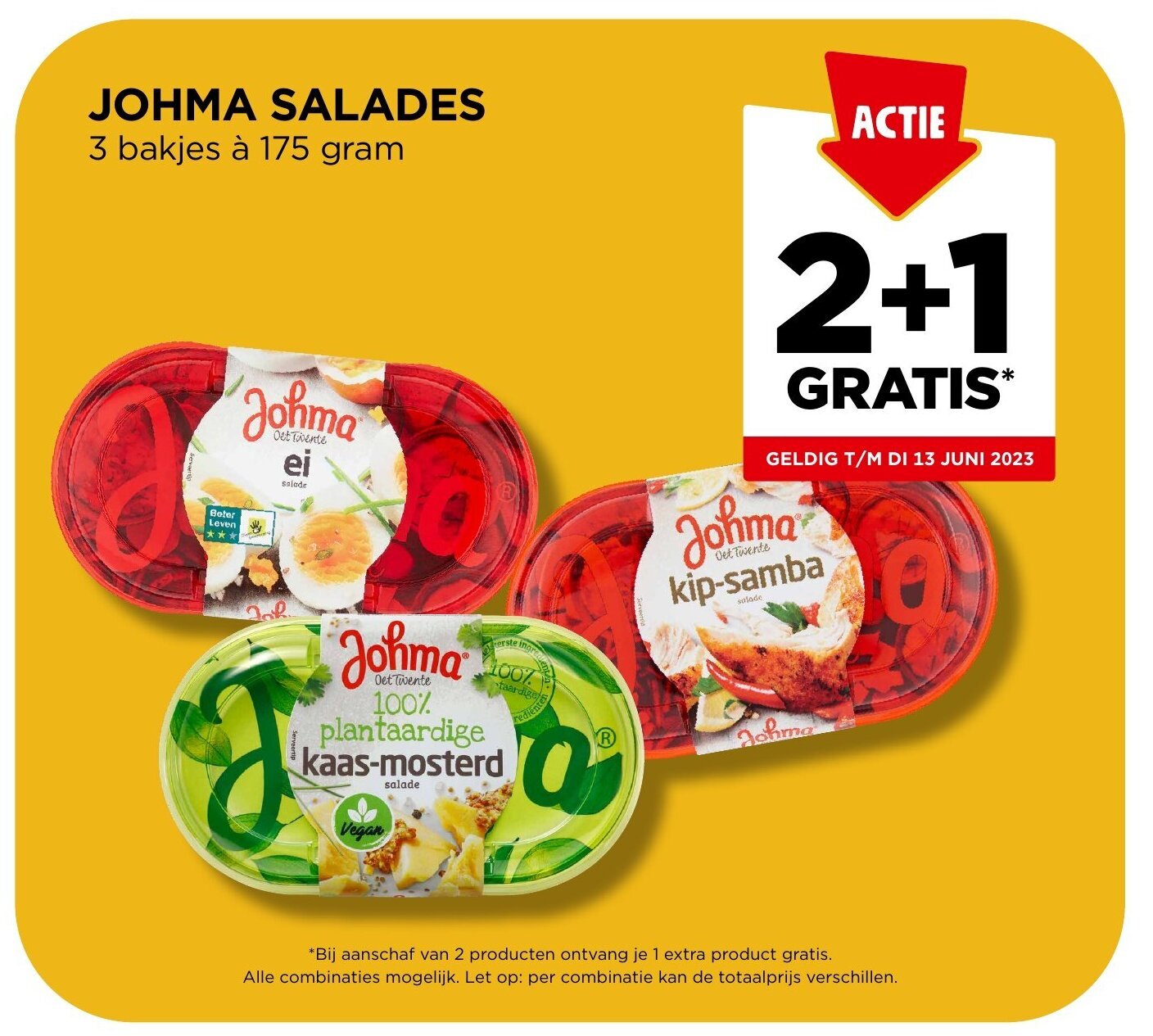 Jumbo JOHMA SALADES 3 bakjes à 175 gram aanbieding