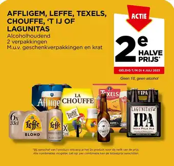 Jumbo AFFLIGEM, LEFFE, TEXELS, CHOUFFE, 'T IJ OF LAGUNITAS - 2e HALVE PRIJS* aanbieding