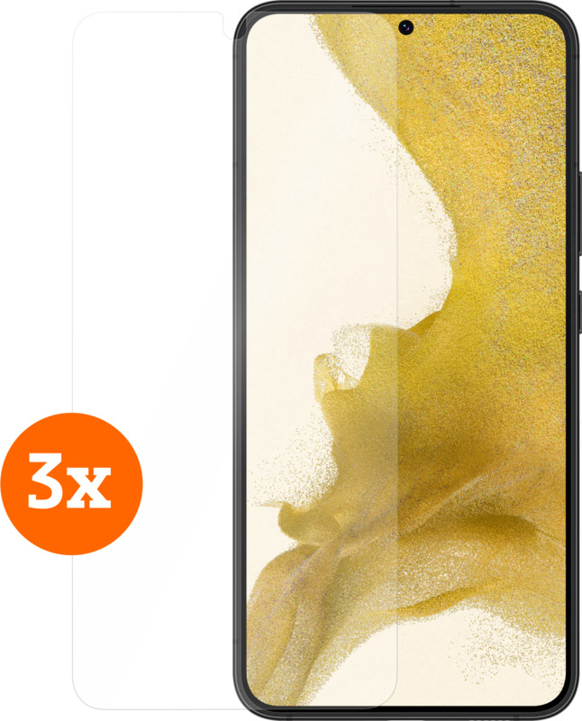 Coolblue Bluebuilt samsung galaxy s22 plus screenprotector glass trio pack aanbieding