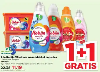 PLUS Alle Robijn Vloeibaar wasmiddel of capsules Combineren mogelijk 2 stuks*** aanbieding