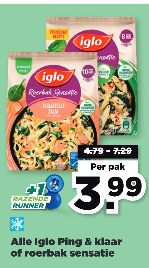 PLUS Alle iglo ping & klaar of roerbak sensatie aanbieding