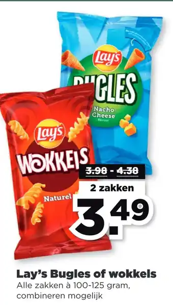 PLUS Lay's bugles of wokkels aanbieding
