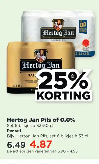 PLUS Hertog jan pils of 0.0% aanbieding