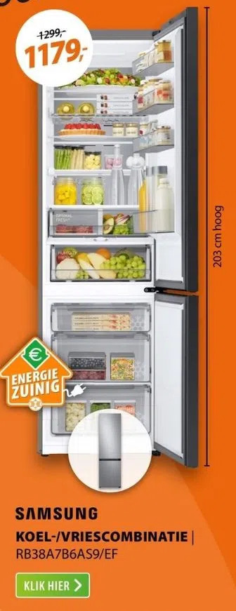 Expert Samsung koel-/vriescombinatie | rb38a7b6as9/ef aanbieding