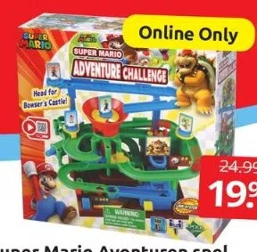 Boekenvoordeel Super mario avonturen spel haal jij het einde met je knikker door de lastige obstakels? aanbieding
