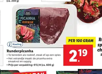 Lidl Runderpicanha per 100 gram aanbieding