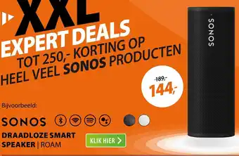 Expert SONOS DRAADLOZE SMART SPEAKER ROAM | aanbieding