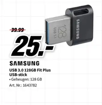 MediaMarkt Samsung USB 3.0 128GB Fit Plus USB-stick aanbieding