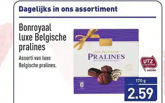 ALDI Bonroyaal Luxe Belgische pralines 170g aanbieding