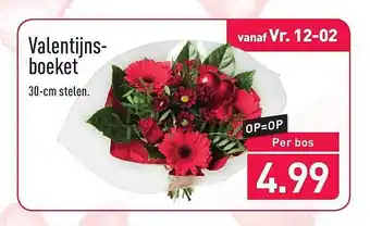 ALDI Valentijns boeket 30cm stelen aanbieding