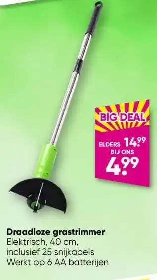 Big Bazar Draadloze grastrimmer aanbieding