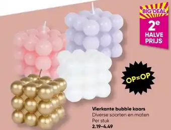 Big Bazar Vierkante bubble kaars aanbieding