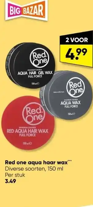 Big Bazar Red one aqua haar wax™** diverse soorten, 150 ml per stuk aanbieding