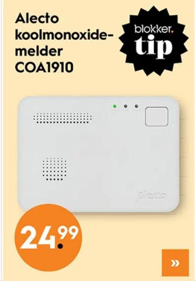 Blokker Alecto koolmonoxide melder coa1910 aanbieding