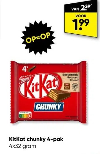 Big Bazar Kitkat chunky 4-pak aanbieding