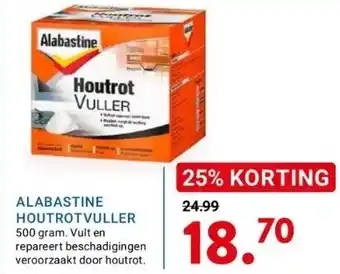 Kluswijs Alabastine houtrotvuller 500 gram. vult en repareert beschadigingen veroorzaakt door houtrot. aanbieding