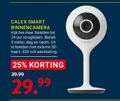 Kluswijs Calex smart binnencamera aanbieding