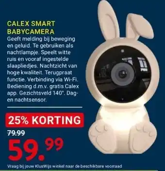 Kluswijs Calex smart babycamera aanbieding
