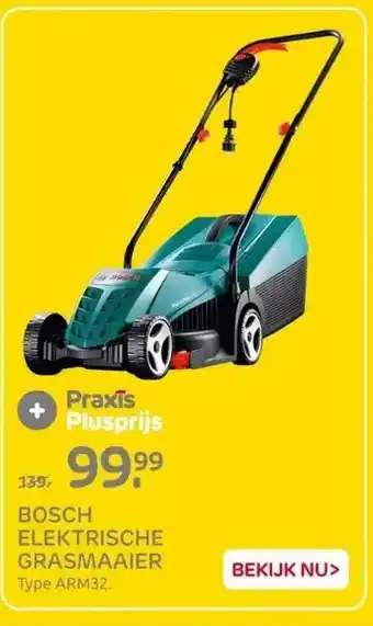 Praxis Bosch elektrische grasmaaier aanbieding