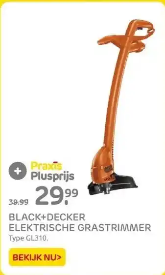 Praxis Black+decker elektrische grastrimmer aanbieding