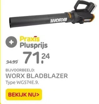 Praxis Worx bladblazer aanbieding