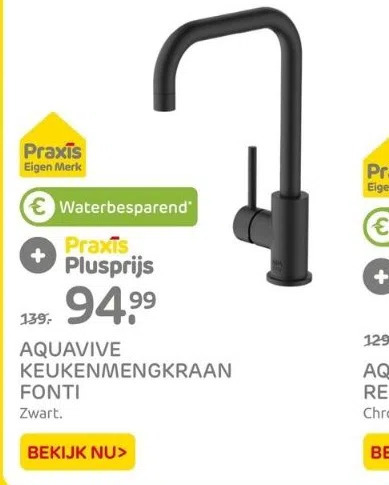 Praxis Aquavive keukenmengkraan fonti aanbieding