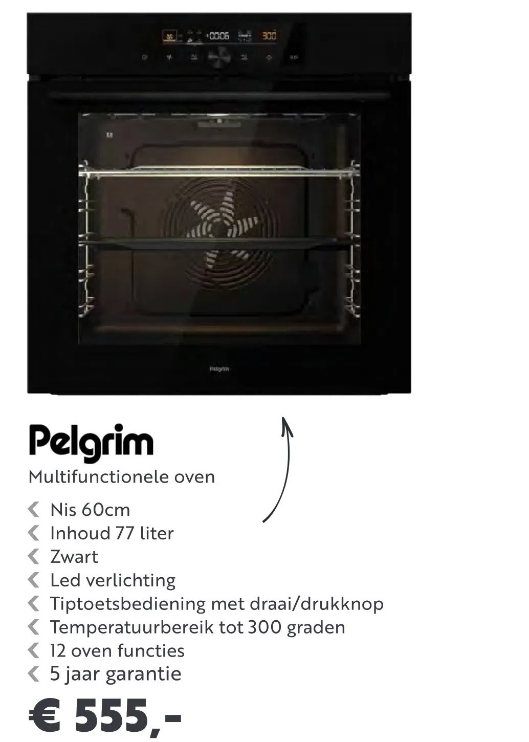 Superkeukens Pelgrim multifunctionele oven aanbieding