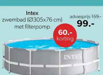 Wehkamp Intex zwembad (ø305x76 cm) met filterpomp aanbieding