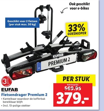 Lidl EUFAB Fietsendrager Premium 2 aanbieding