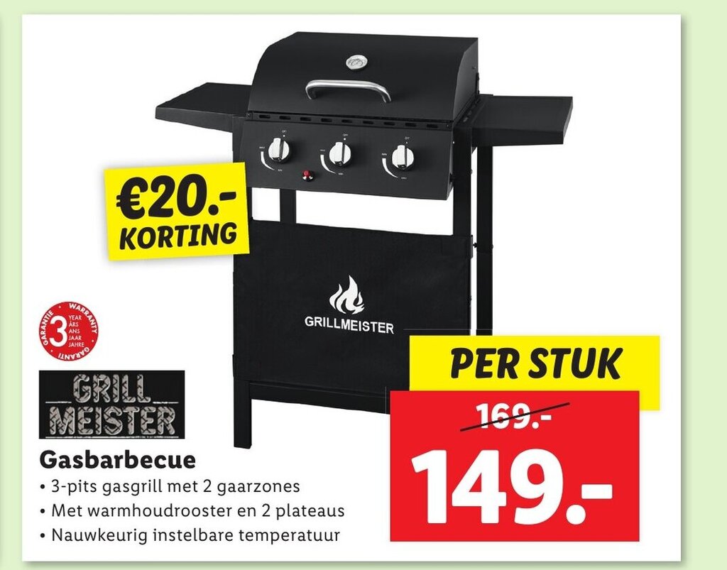 GRILL. MEISTER Gasbarbecue aanbieding bij Lidl