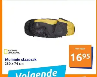 Action NATIONAL GEOGRAPHIC Mummie slaapzak 230 x 74 cm aanbieding