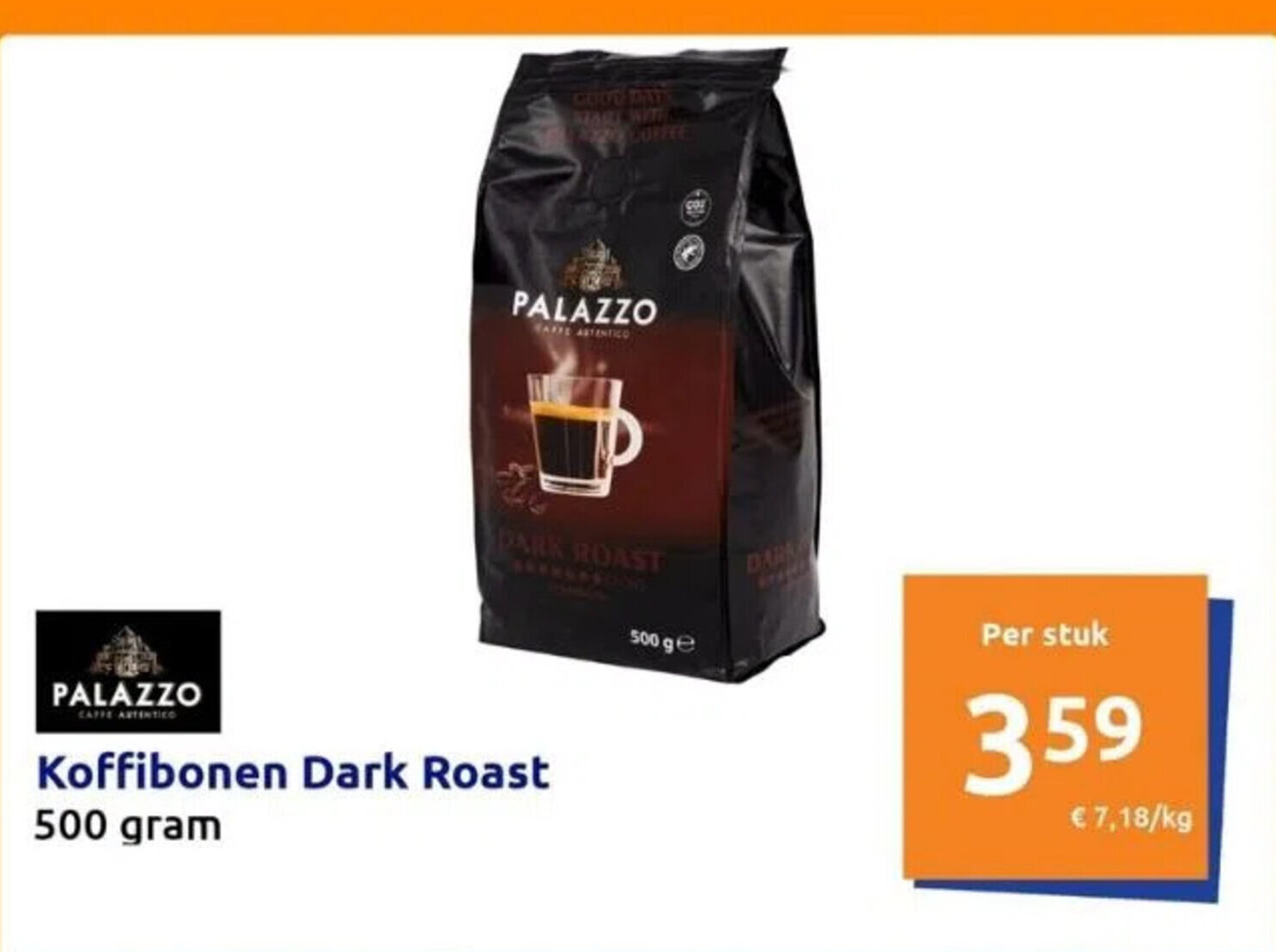 Action Palazzo Koffibonen Dark Roast 500 gram aanbieding
