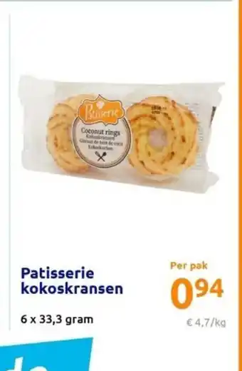 Action Patisserie kokoskransen 6 x 33,3 gram aanbieding