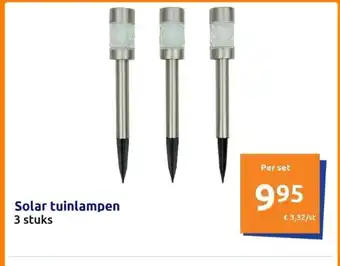 Action Solar tuinlampen 3 stuks aanbieding