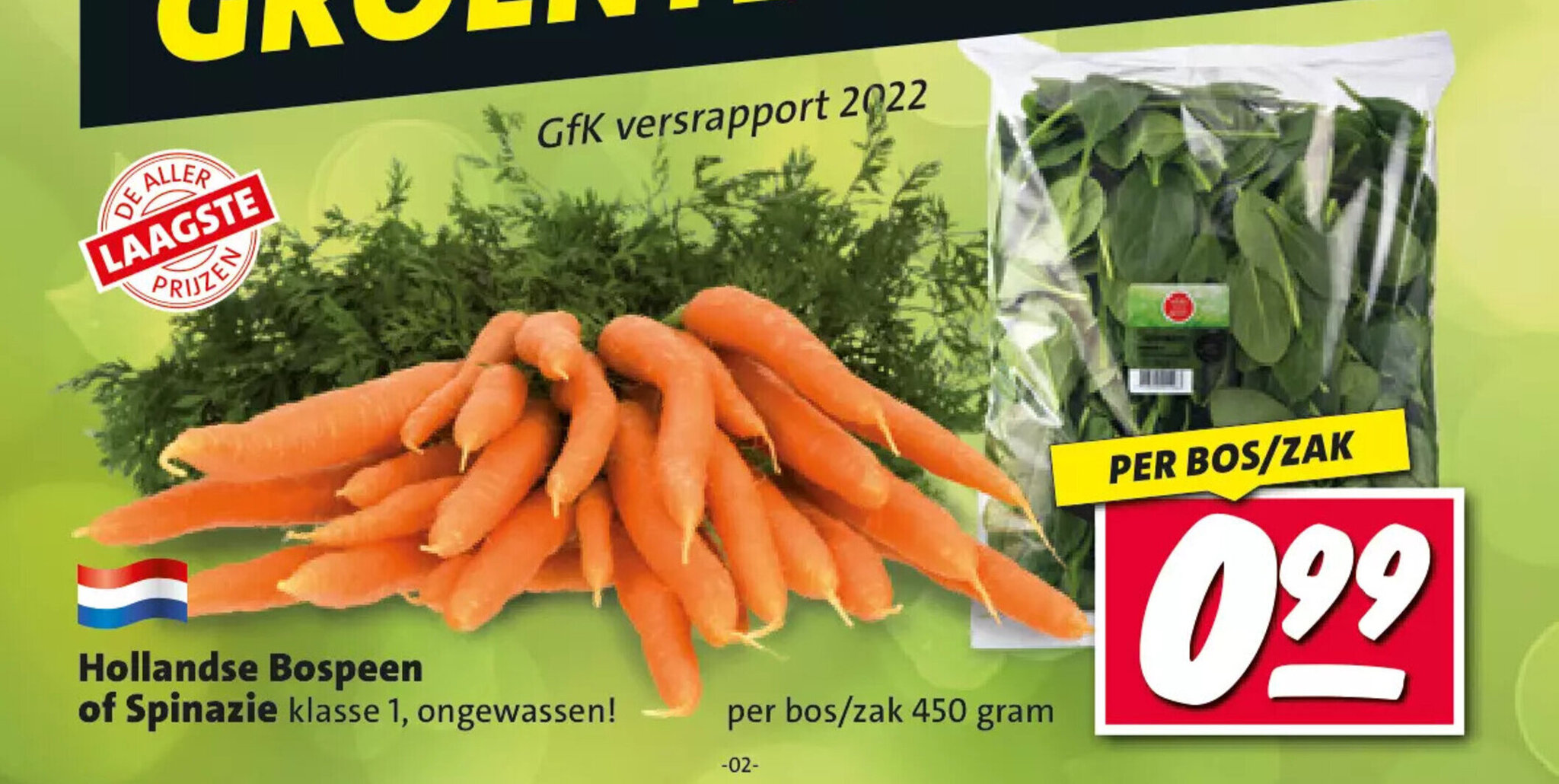 Nettorama Hollandse Bospeen of Spinazie aanbieding