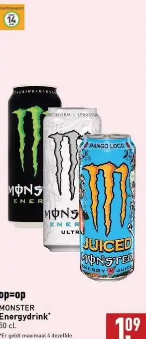 ALDI Op=op monster energydrink' aanbieding