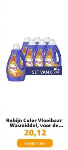 Amazon Robijn color vloeibaar wasmiddel, voor de bonte en gekleurde was - 6 x 20 wasbeurten - voordeelverpakking aanbieding