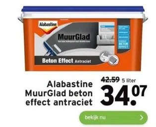 GAMMA Alabastine muurglad beton effect antraciet aanbieding