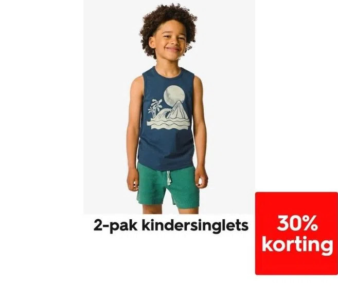 HEMA 2-pak kindersinglets aanbieding