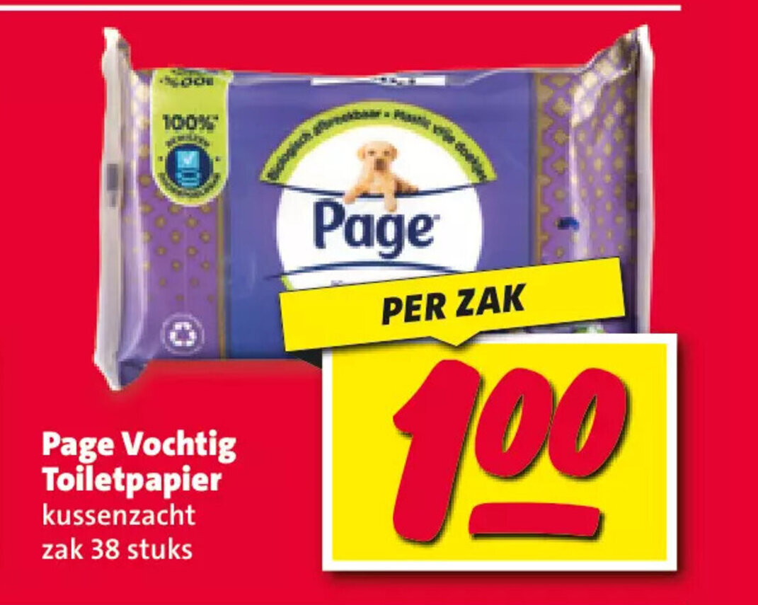 Nettorama Page Vochtig Toiletpapier kussenzacht zak 38 stuks aanbieding