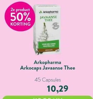 Holland & Barrett Arkocaps javaanse thee aanbieding