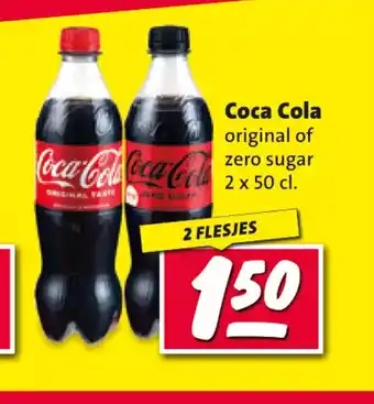 Nettorama Coca Cola original of zero sugar 2 x 50 cl. aanbieding