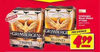 Nettorama Grimbergen Blond, Dubbel of Tripel pak 6 x 30 cl. op=op! aanbieding