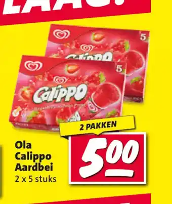 Nettorama Ola Calippo Aardbei 2 x 5 stuks aanbieding