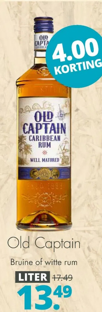 Mitra Old captain bruine of witte rum aanbieding
