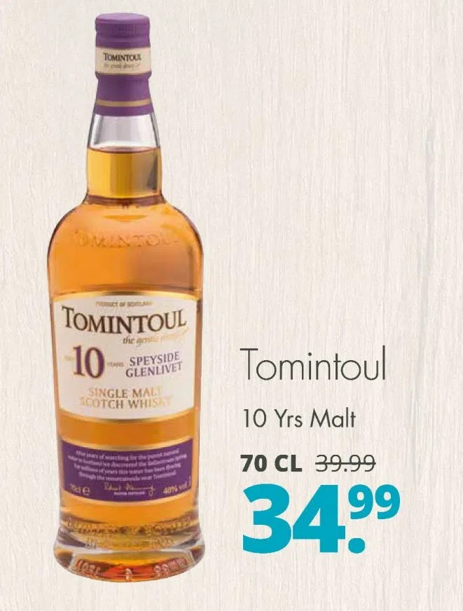Mitra Tomintoul 10 yrs malt aanbieding