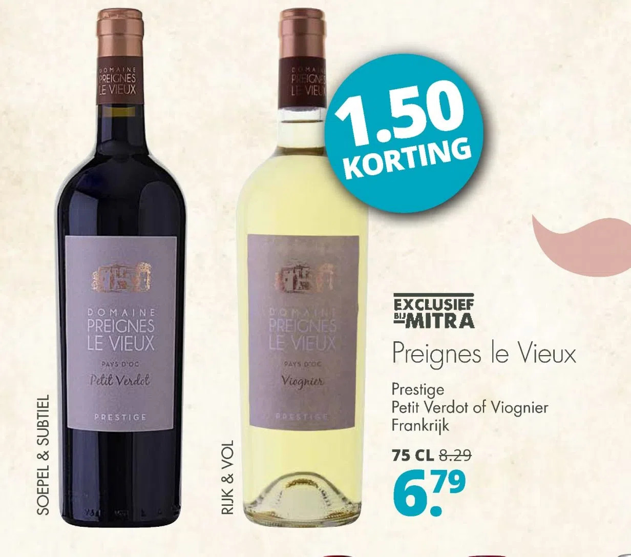Mitra Preignes le vieux prestige petit verdot of viognier aanbieding