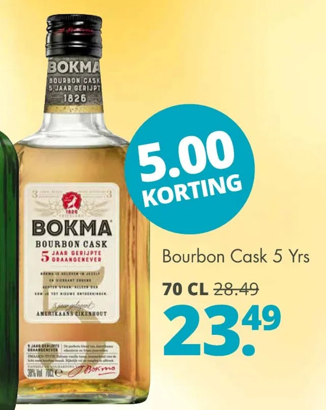Mitra Bokma bourbon cask 5 yrs aanbieding