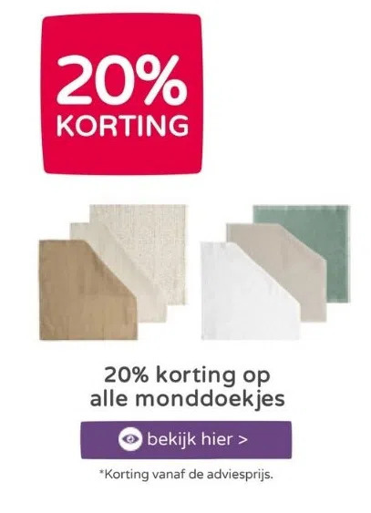 Prenatal 20% korting op alle monddoekjes aanbieding